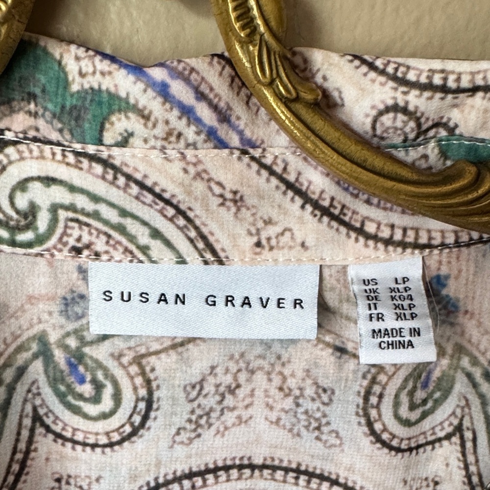Susan Graver Multicolor Paisley Blouse - Picture 2 of 4